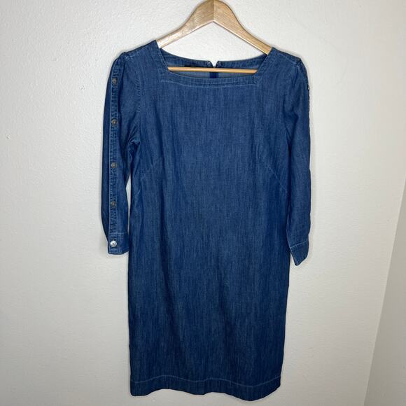 Talbots Chambray 100% Cotton Dress 2 - Picture 1 of 15